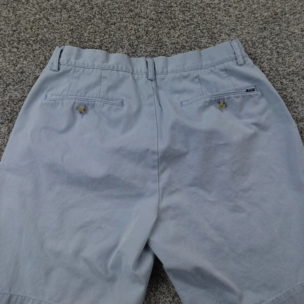 Polo Ralph Lauren Shorts Mens 32 Blue Chino Bermuda Casual Preppy Dad Flat Front